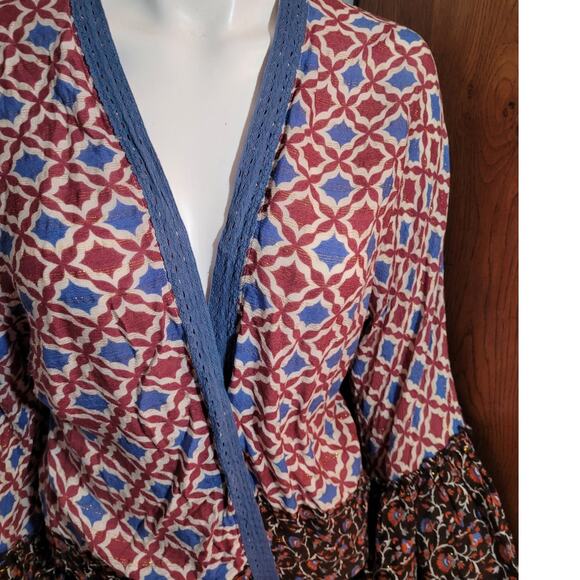 Anthropologie Nalini Kimono Cardigan Boho Floral One Size Loungewear Indie Batik - Picture 4 of 10